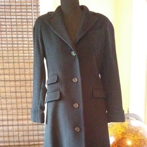 Ralph Lauren Long Black Wool Walking Coat